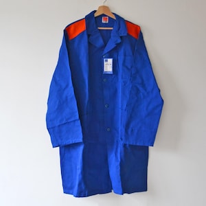 Royal blue work blouse, French blue workwear, size L