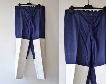 Pantalon de travail technique vintage VTN, vêtement de travail bleu indigo, taille XL