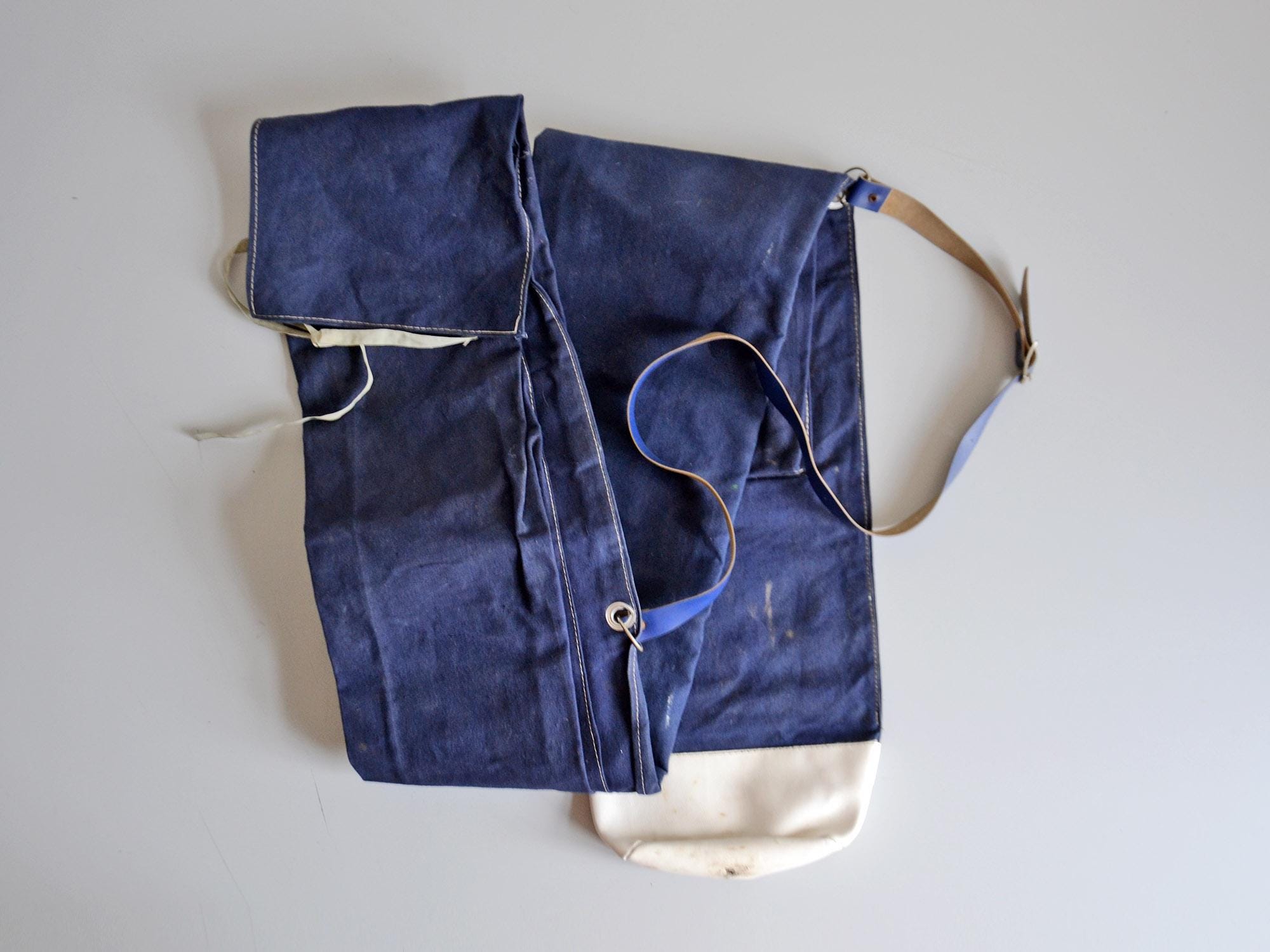 Sac à Dos Randonnée Vintage Lafuma Années 1964-1974 - Toile Beige, Armature Métal, Grande Taille, France