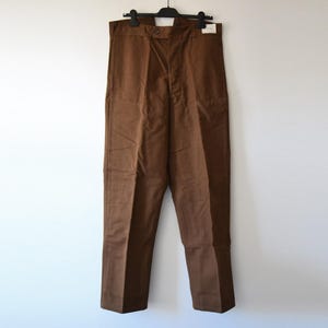 Brown Cotton Canvas Work Pants, Vintage Railway Pants With