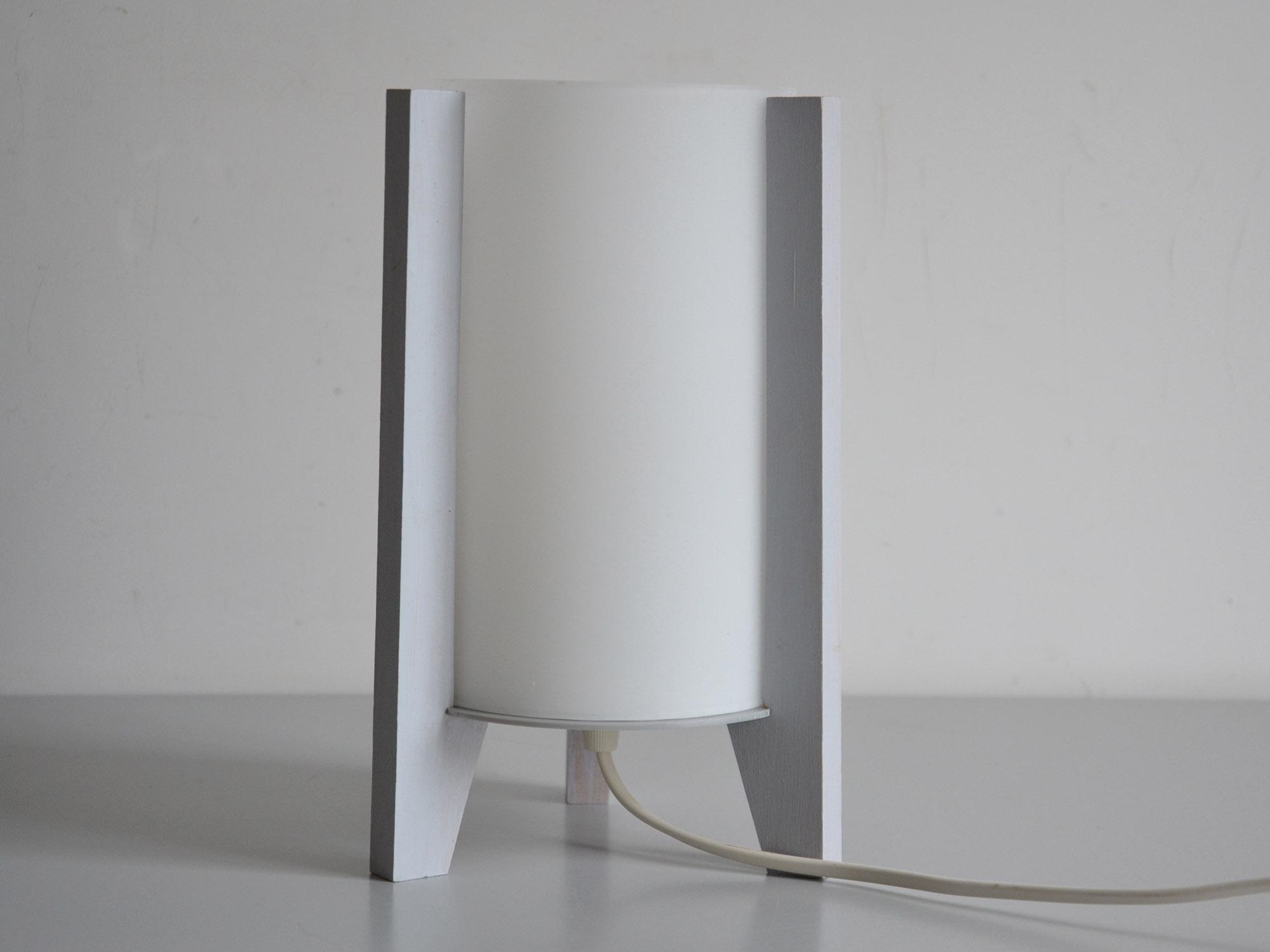Vintage IKEA Porfylit Table Lamp, Minimalist Style Glass and Wood 