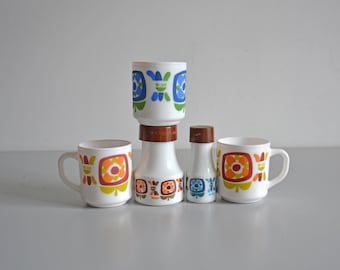 6 * tasses à café vintage Arcopal Mobil