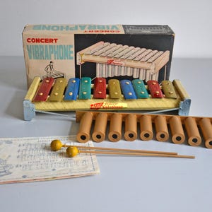 Concert Vibraphone, vintage Xylophone Musical Instrument for Kids 70s Made in Japan