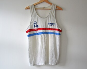 Tee-shirt vintage sport, débardeur athlétisme années 80, taille M