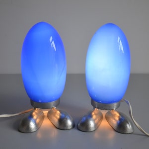 Vintage IKEA Dino egg lamp, pair of table lamps design by Tatsuo Konno Fjorton design 90’s, night light