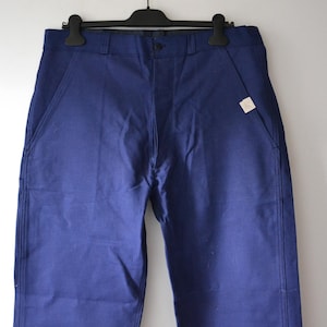 Vintage French chore pants LE PELERIN, blue indigo work trousers size M
