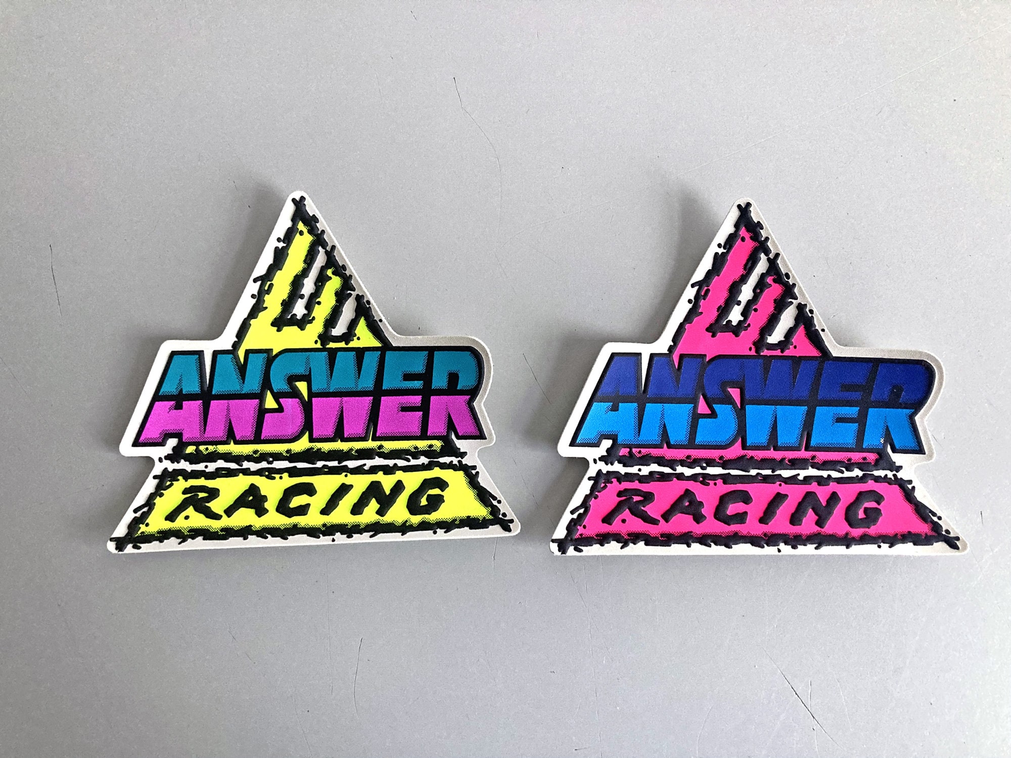 Set of 2 Patch ANSWER Racing, Vintage Emblem Badge for Motocross