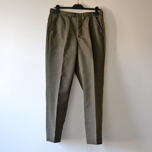 Vintage wool trousers, gray striped suit pants size M