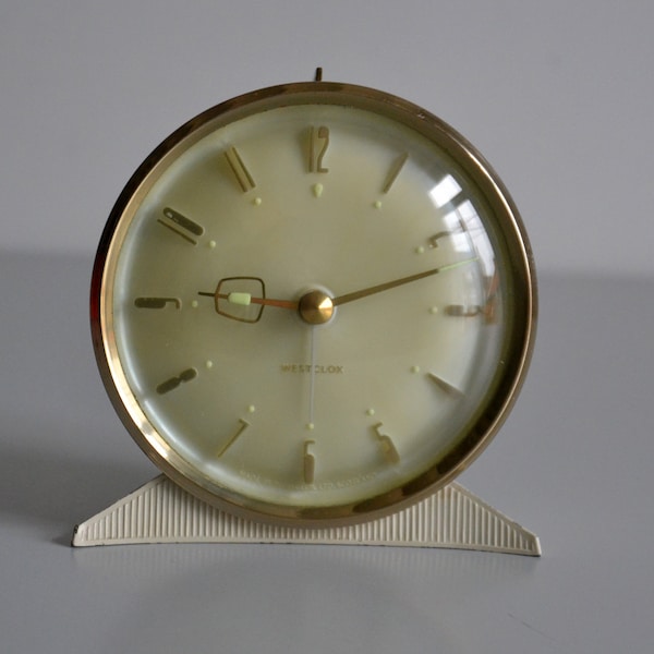 Westclox Scotland vintage mechanical alarm clock, table clock