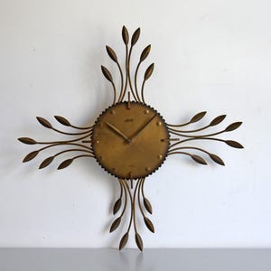 Vintage modernist wall clock ATLANTA 50s made in Germany, flower clock