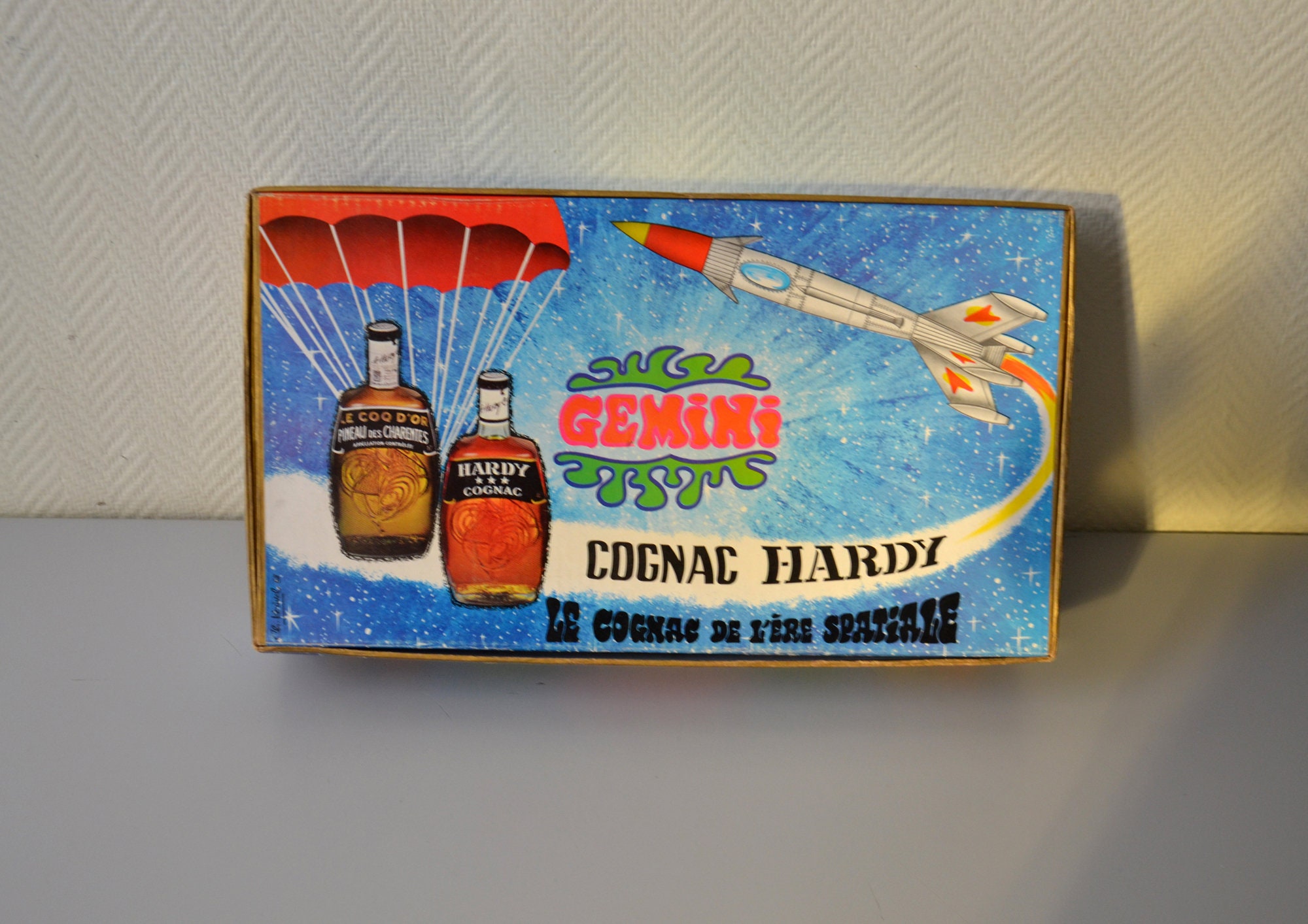 Boite de Cognac Hardy Gemini, Le Cognac L'ère Spatiale, Rare Packaging Collection