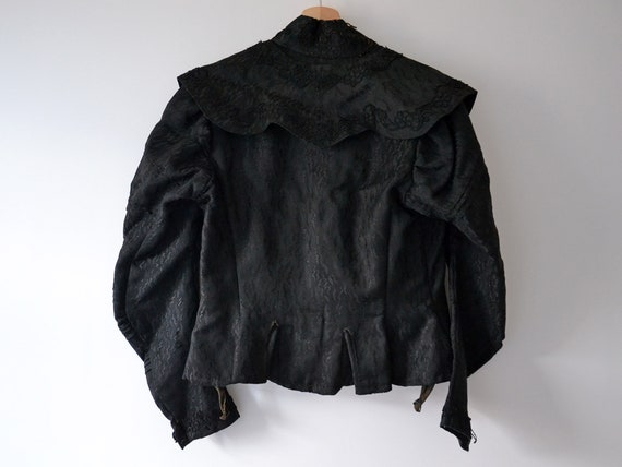 Antique French silk jacket 20s 30s, guipure and d… - image 7