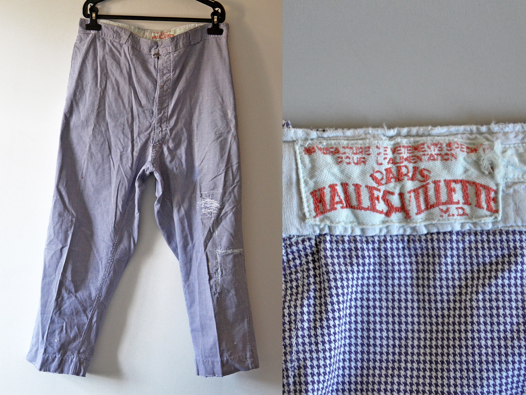 Vintage Butcher Work Trousers Paris Halles De La Villette - Etsy