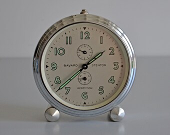 Vintage French Mechanical Clock BAYARD STENTOR repetition streamline design - in Working Order -