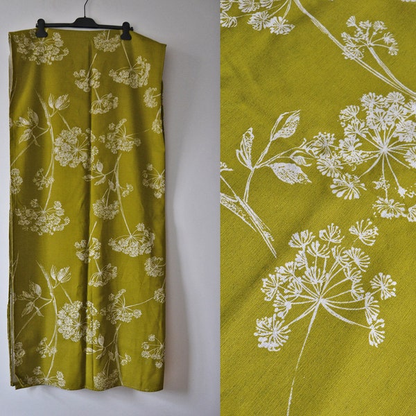 Coupon de tissus vintage années 60, décoration rideau fleur
