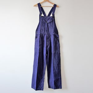 Vintage Indigo Work Overalls , French chore dungarees made in France 50s 60s