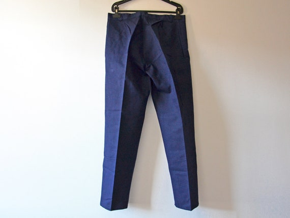 Vintage French chore pants, indigo cotton work tr… - image 7