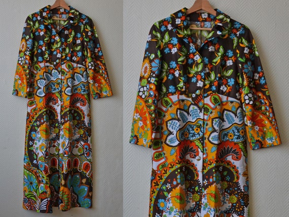 Hippie vintage dressing gown / Size 38 / 70s