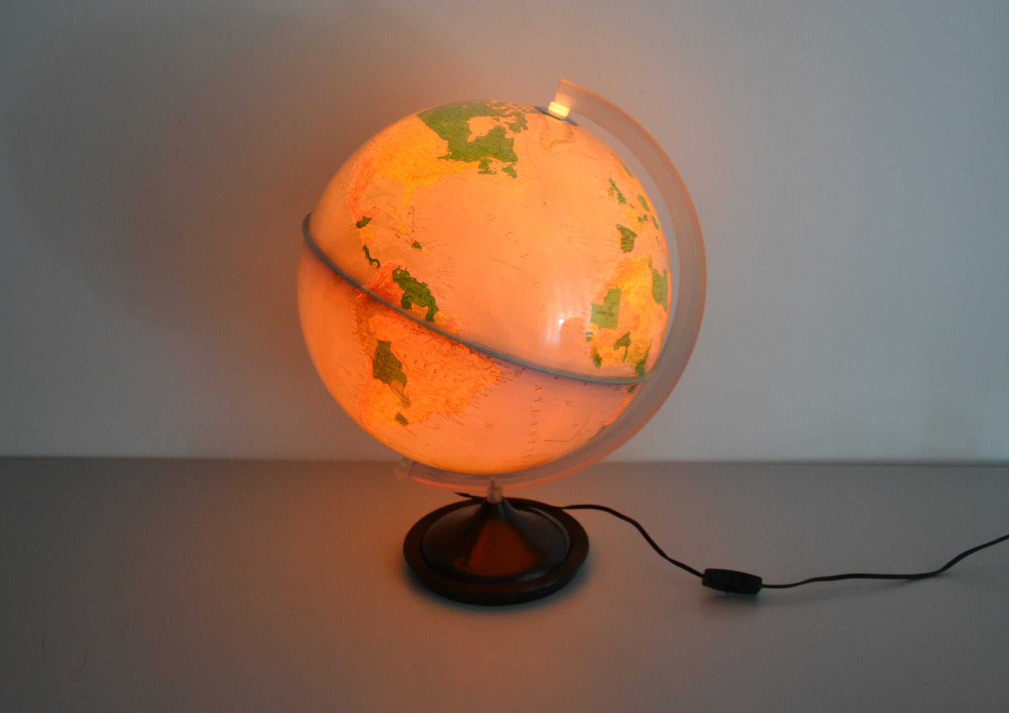 Ancien Globe Terrestre Lumineux - ITALIE LAMPE VINTAGE Luminaire