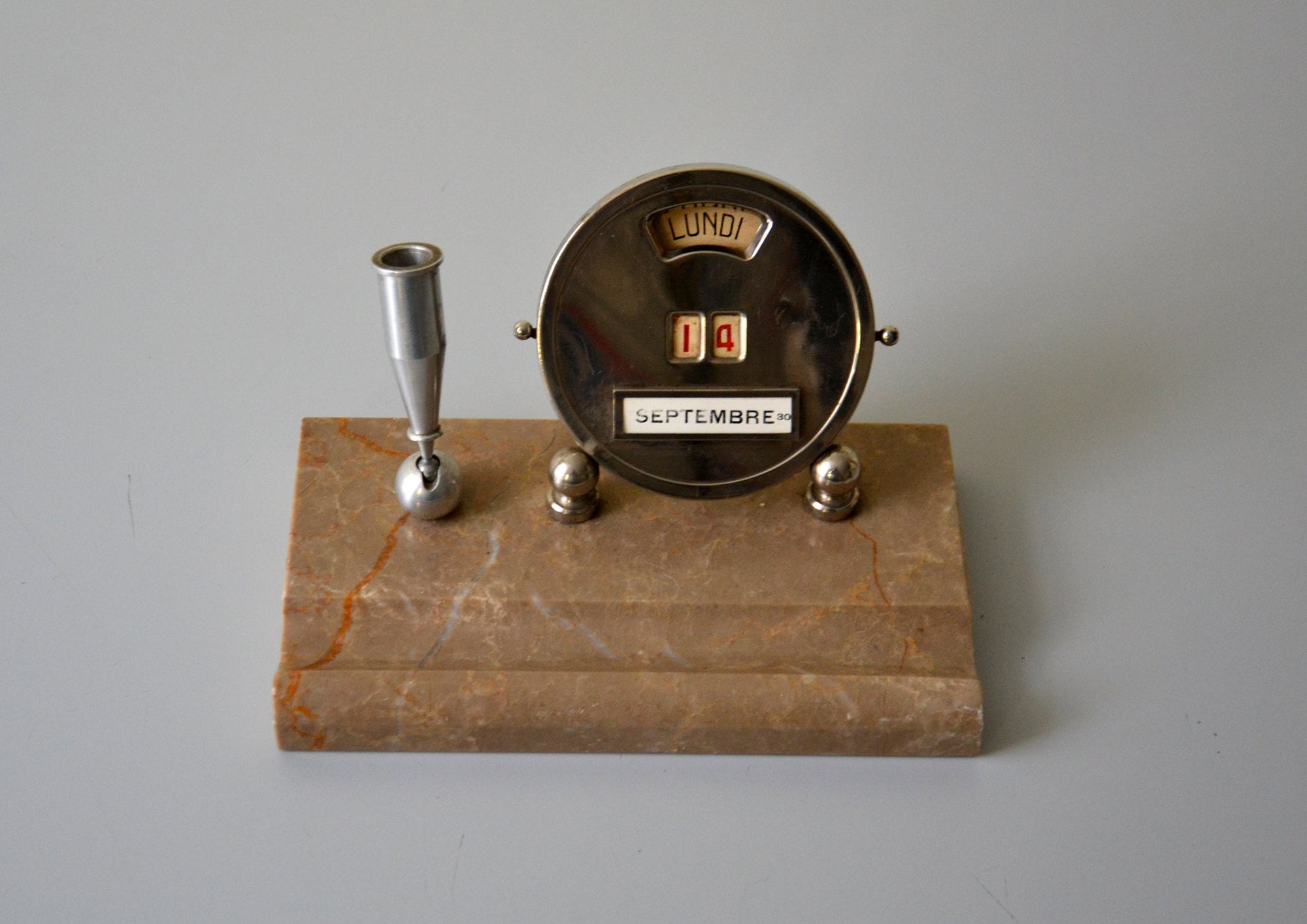 Calendrier Perpétuel Vintage en Marbre/Calendrier à Molettes