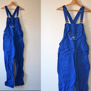 Vintage Indigo Work Overalls VÊTRA / French chore dungarees made in France / size S