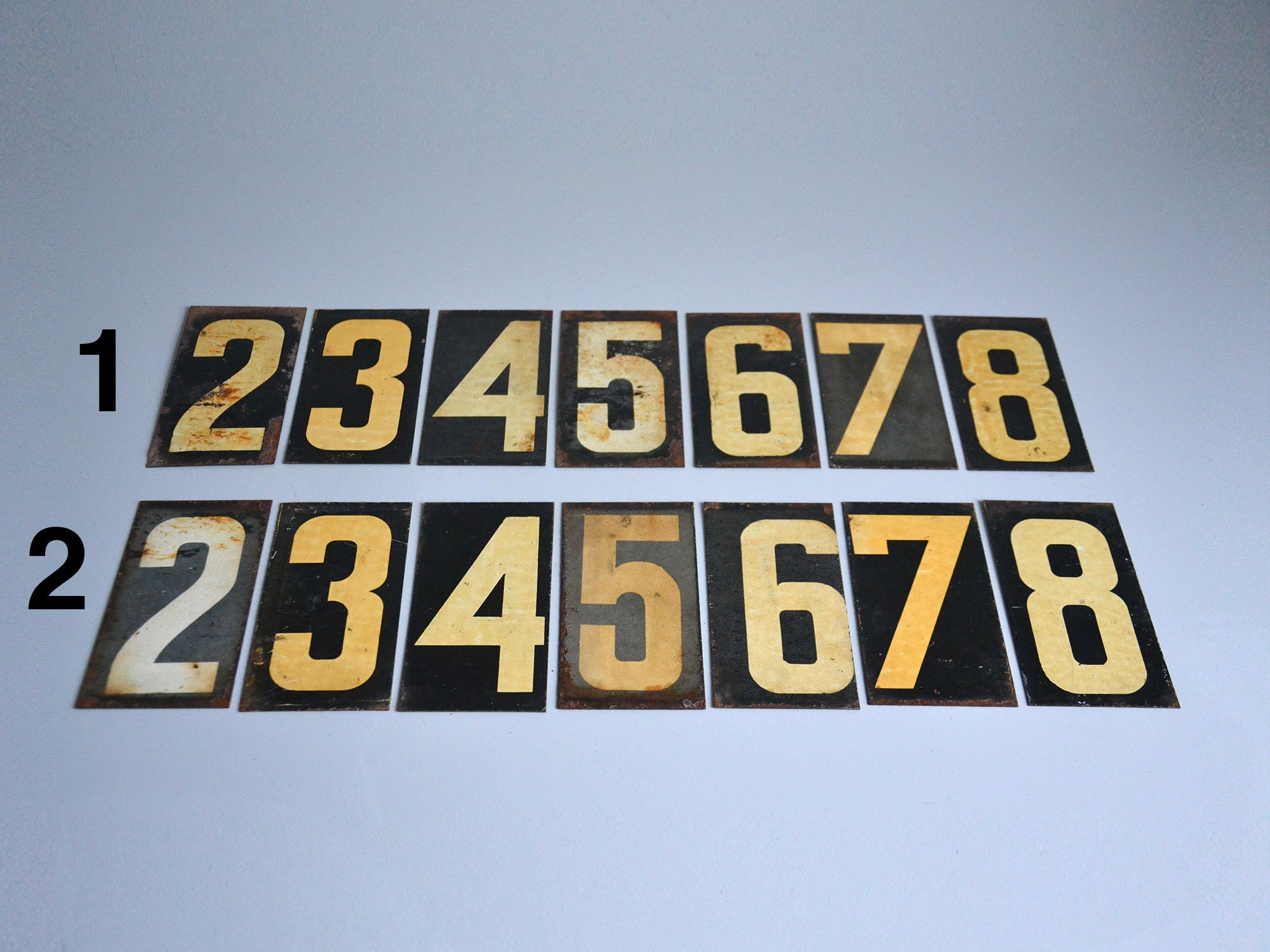 Lot de 7 Numéros Vintage/Ancienne Plaque Émaillée Française