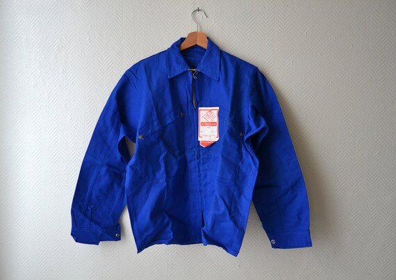 Veste de travail vintage La CHAINE des VOSGES coton bleu Manteau Epaules 80s Bleu Indigo pour Homme | Balenciaga