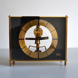 Vintage German Kundo Brass Desk or Mantel Clock by Kieninger & Obergfell