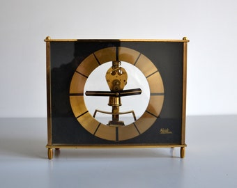 Vintage German Kundo Brass Desk or Mantel Clock by Kieninger & Obergfell