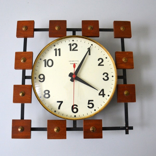 Vintage wall clock VEDETTE 60s,  mid century french clock