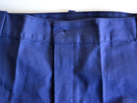 Vintage French chore pants, indigo cotton work tr… - image 3