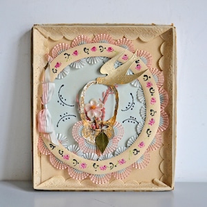 Boite carte souvenir de mariage, image rétro 1950