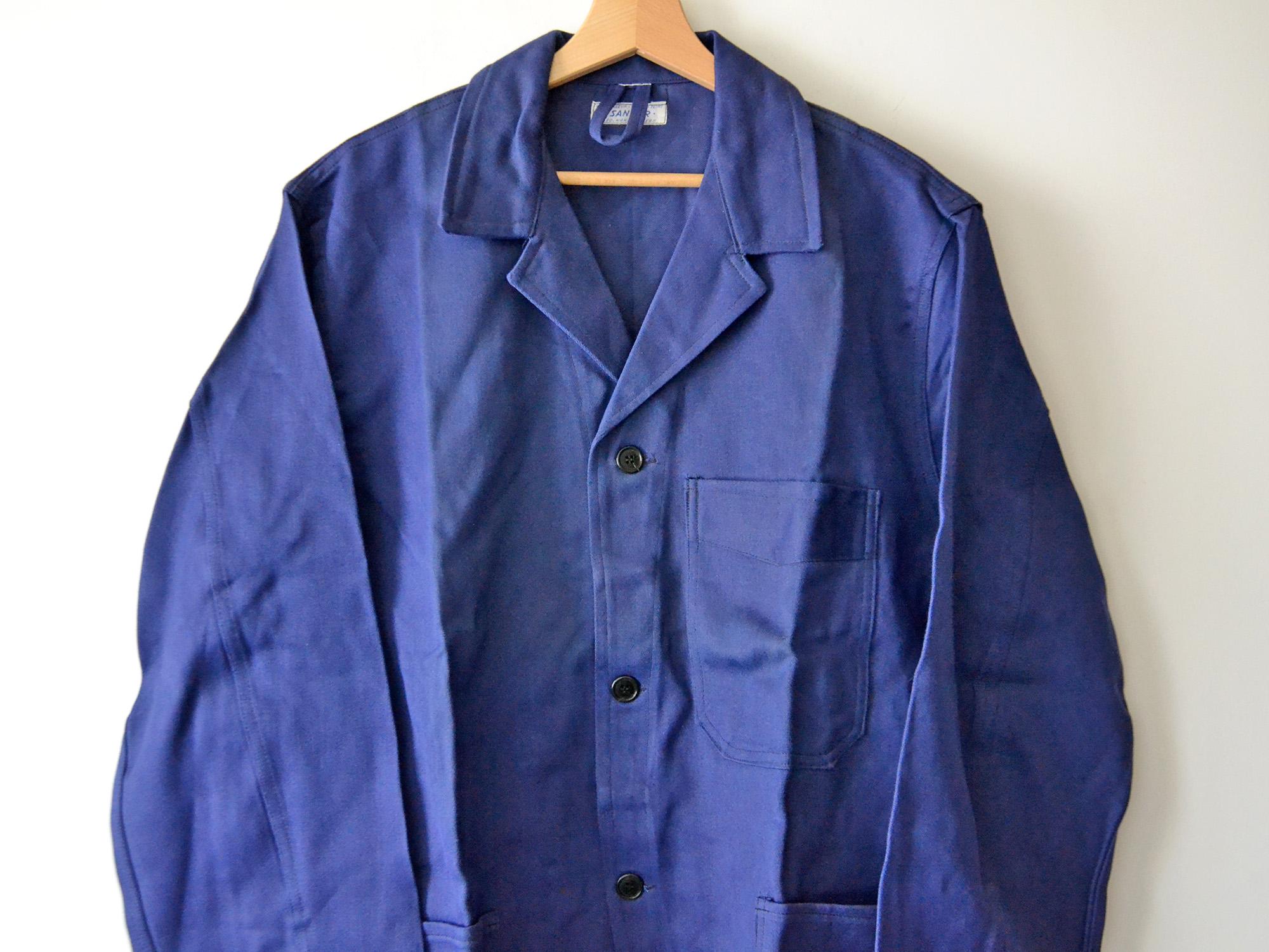 Vintage French Work Jacket 60s, Foreman's Jacket With Martingale