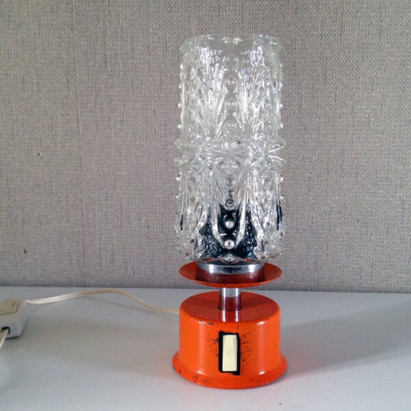 Lampe de chevet orange - lampe de bureau - lampe de table seventies