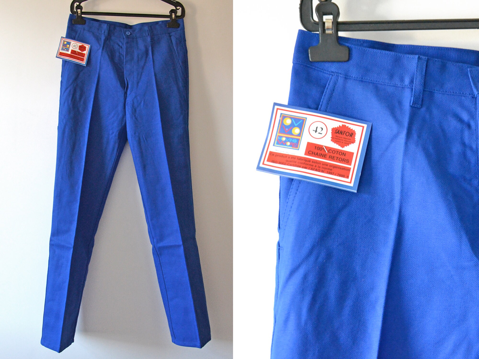 Vintage Work Trousers French Blue Workwear Size M - Etsy