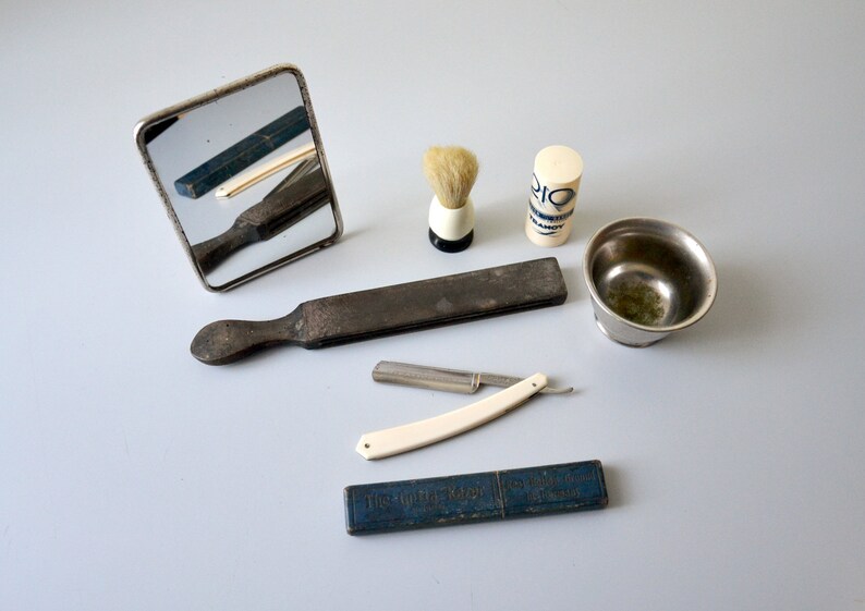 Vintage barber shaving kit cut throat razor FRI KO Solingen Etsy