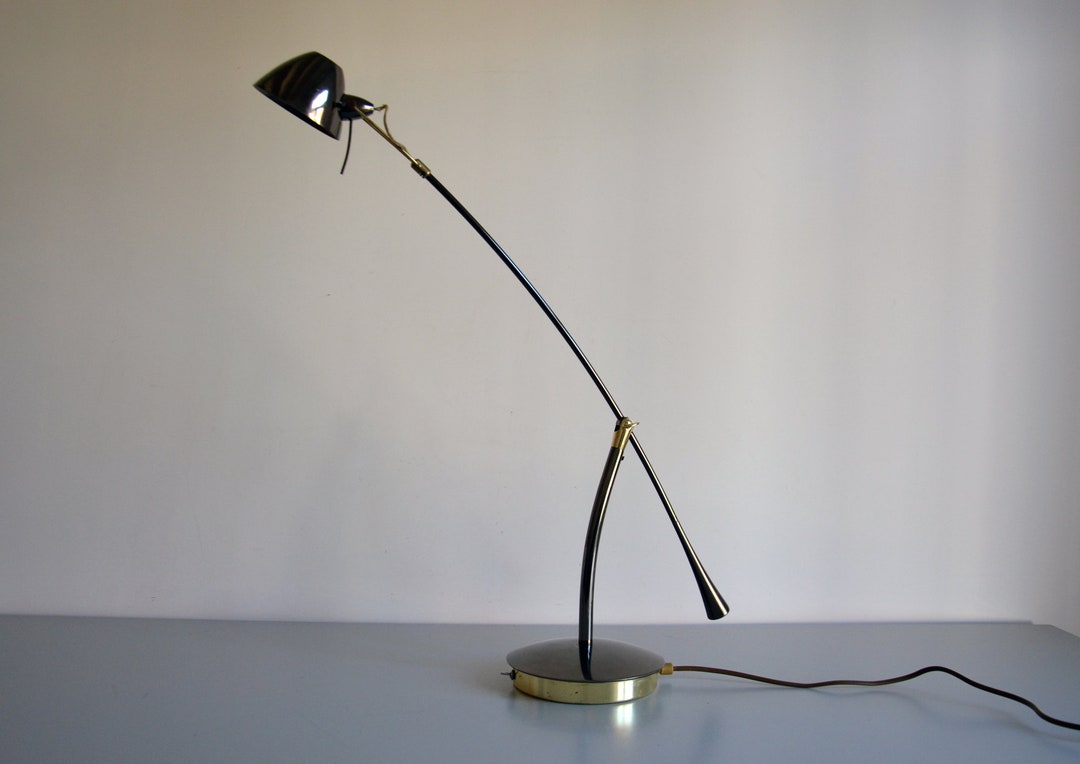 Vintage Brass Desk Lamp, Long Arm Table Lamp Etsy