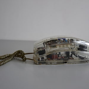 Profoon TX-129 vintage touch-tone telephone, transparent phone