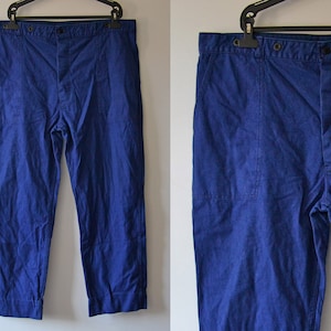 Pantalones de trabajo vintage ropa de trabajo azul real 70s