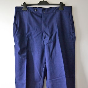 Vintage French chore pants SANFOR, blue indigo work trousers size M