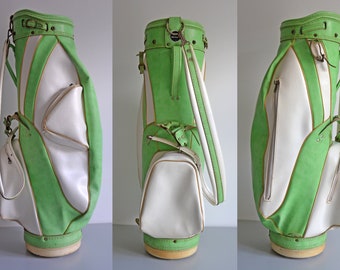 Leather Golf bag AMF Ben Hogan made in USA, Strap Cart Golf Bag for club