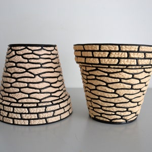 Set of 2 large vintage planters TILOR FRANCE number 21, French flowerpot, cachepot