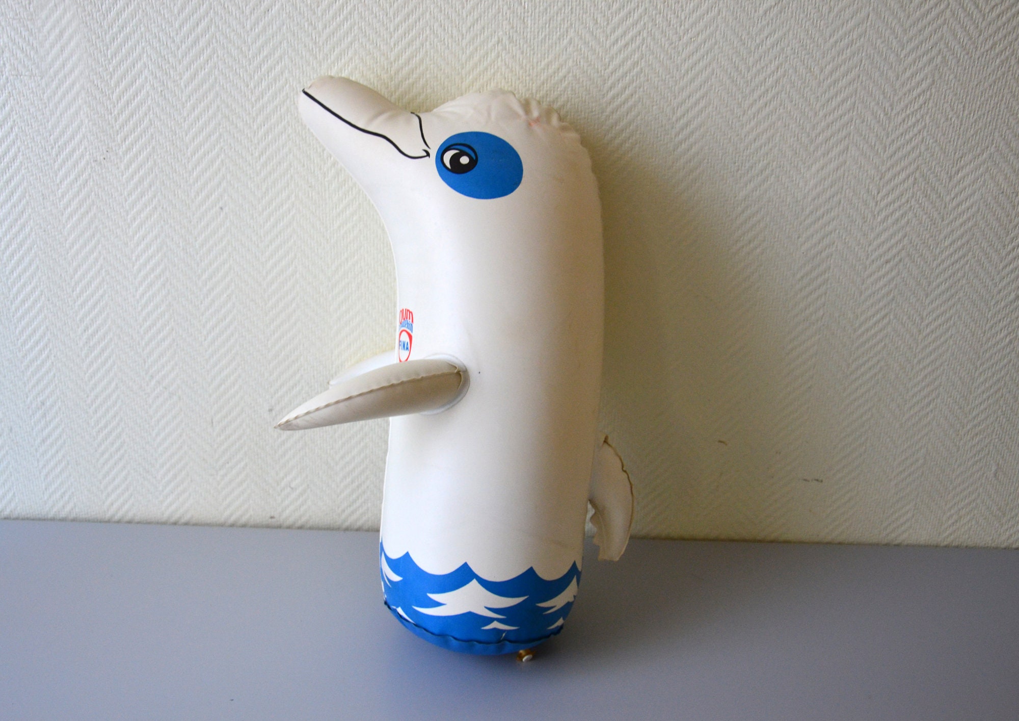 Rare Bouée Vintage Fina Oum Le Dauphin/Objet Publicitaire Station Service Déco Plage Années 70