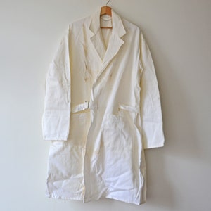 Vintage weiße Arbeitsschürzenbluse, Arbeitskleidung, Größe XXL