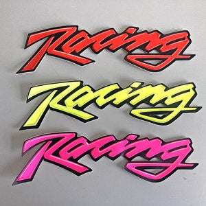 Vintage RACING patch, large emblem badge for motocross clothing and equipment