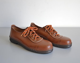 Vintage 90s Work Boots Eastland Moc Toe 5 Hole Men Size 7 Women