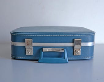 Vintage Blue Train Case - Lady Baltimore - Blue - Makeup Case