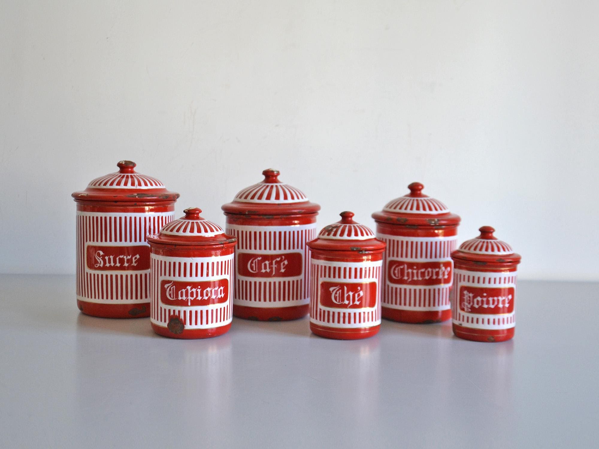 Ensemble de pots à épices décorés avec cuillère 3 pièces