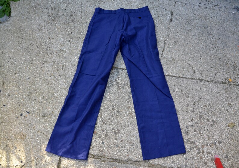Vintage French chore pants MONT ROUGE blue indigo work trousers size medium