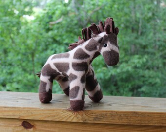 Giraffe Stuffed Animal - Fleece Stuffed Animal - Handmade Stuffed Animals - Children's Gift - Stuffed Giraffe Toy - Giraffe Stuffed Toy